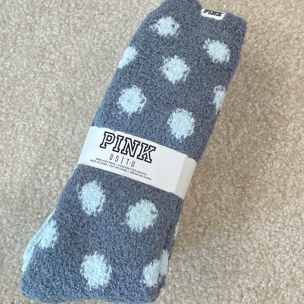 PINK Fluffy Fleece Socks 2-Pack New!